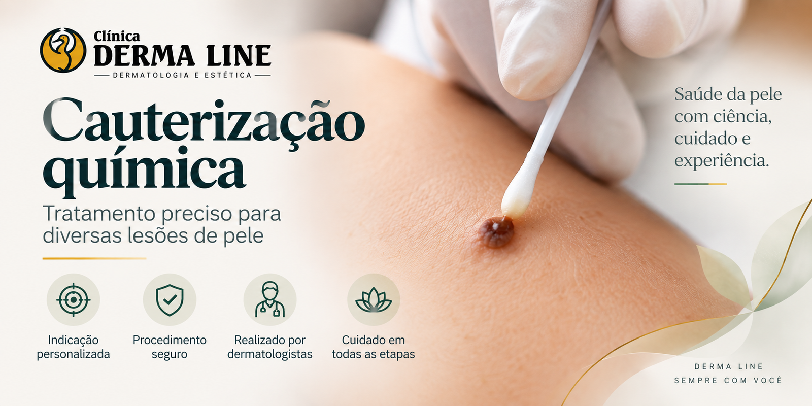 cauterização quimica clinica derma line