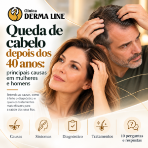 Queda de cabelo depois dos 40 anos em mulheres e homens